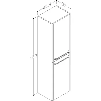 Kame Exclusive SOFT Augstais skapis 160x45cm, TU/45-2/D01-SFT