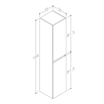 Kame LOFT Augstais skapis 166x35cm, TU/35-2/D02-LFT