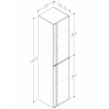 Kame TERRA Vannas istabas augstais skapis 160x35cm, cocoa brown