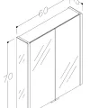 KAME BIG Vannas istabas spoguļskapītis 60x70 cm, MCDML/60-70/PL-
