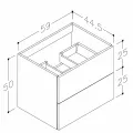 Kame GAMA Skapītis zem izlietnes 60х45cm, BU/6-3DR/D1