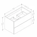 Kame GAMA Skapītis zem izlietnes 80х45cm, BU/8-3DR/D1