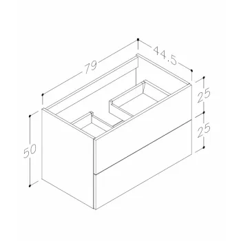 Kame GAMA Skapītis zem izlietnes 80х45cm, BU/8-3DR/1