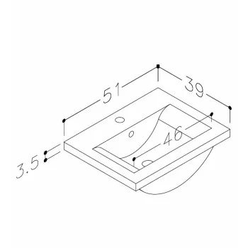 KAME Paula Izlietne skapītim 51x39cm, FB513913