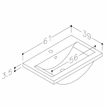 KAME Paula Izlietne skapītim 61x39cm, FB613913