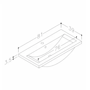 KAME Paula Izlietne skapītim 81x39cm, FB813913