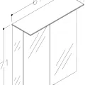 KAME Vetro Vannas istabas spoguļskapītis 61x71 cm,MC3DML/60-70/M KAME Vetro Vannas istabas spoguļskapītis 61x71 cm,MC3DML/60-70/M