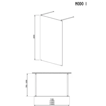 Radaway MODO I Dušas Siena 1200x1000