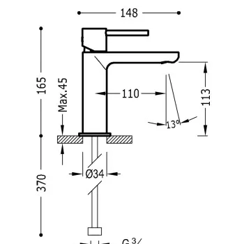 CLASS-TRES Paaugstināts izlietnes jaucējkrāns, hroms 20510305