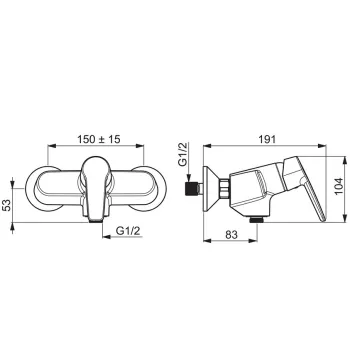 ORAS SAGA Dušas jaucējkrāns, 3960Y