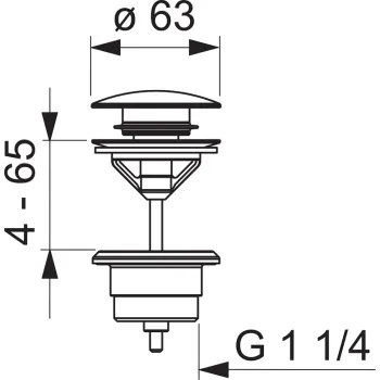 ORAS Sifona izplūde Click-Clack 63mm, 200061-33