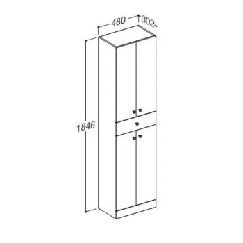 RB PIANO Vannas istabas skapītis augstais 48cm PU48