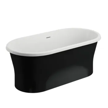 Polimat Brīvi stāvoša vanna AMONA NEW NERO 150x75 cm, 00335