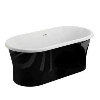 Polimat Brīvi stāvoša vanna AMONA NEW NERO 150x75 cm, 00058