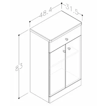 RB PIANO Vannas istabas skapīts 50cm PAU50 RB PIANO Vannas istabas skapīts 50cm PAU50