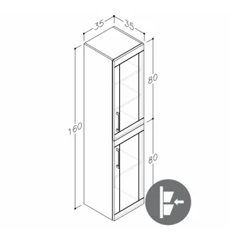 RB SERENA Retro Vannas istabas augstais skapis 35cm, 13312114 RB SERENA Retro Vannas istabas augstais skapis 35cm, 13312114