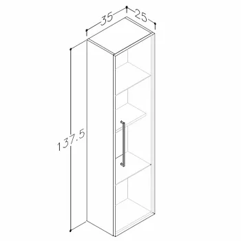 RB JOY Vannas istabas augstais skapis, 12301211 RB JOY Vannas istabas augstais skapis, 12301211