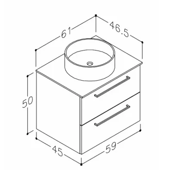 RB JOY Vannas istabas skapītis ar izlietni 60cm, 1251332112 RB JOY Vannas istabas skapītis ar izlietni 60cm, 1251332112