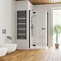 Radaway Pusapaļa dušas kabīne Essenza New Black PDD 80x80 cm