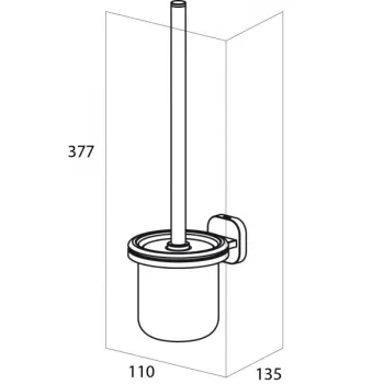 Tiger RAMOS Tualetes birste ar turētāju, hroms