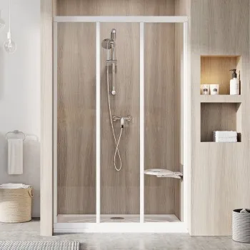 RAVAK Dušas durvis ASDP3-100 balts/caurspīdīgs