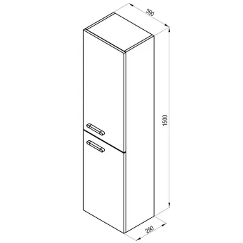 RAVAK Augstais skapis SB Chrome 350 L, balts