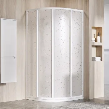 RAVAK Pusapaļa dušas kabīne SKCP4 80x80cm, balts/polistirols