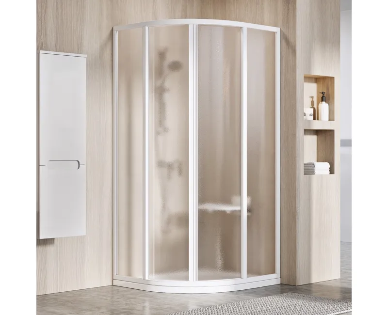 RAVAK Pusapaļa dušas kabīne SKCP4 80х80cm, balts/grape