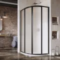 RAVAK Pusapaļa dušas kabīne SKCP4 80х80cm, melns/grape