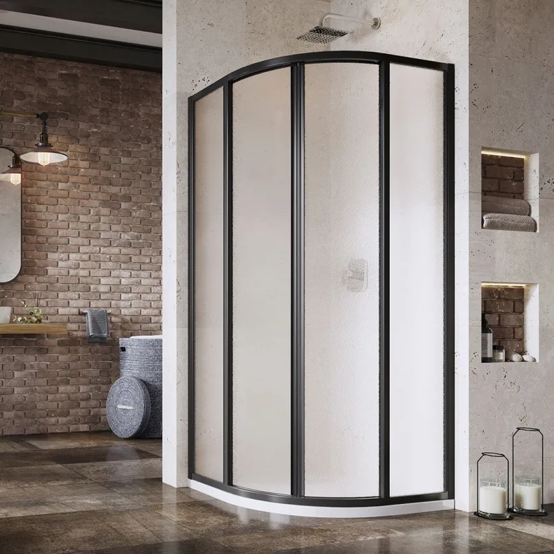RAVAK Pusapaļa dušas kabīne SKCP4 80х80cm, melns/grape