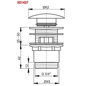 Ravak Sifona izplūde Click-Clack, īsā hroms, X01437