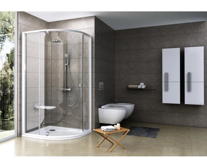 RAVAK PIVOT Pusapaļā dušas kabīne PSKK3 80x80cm, balts/balts