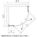 Roth Dušas kabīne pusapaļa GR2N 90-100x90-100cm