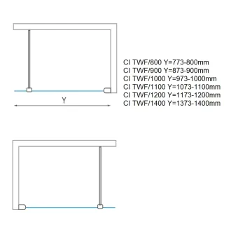 Roth Dušas siena Calida Walk-In 120x202 cm, CITWF14020NIF