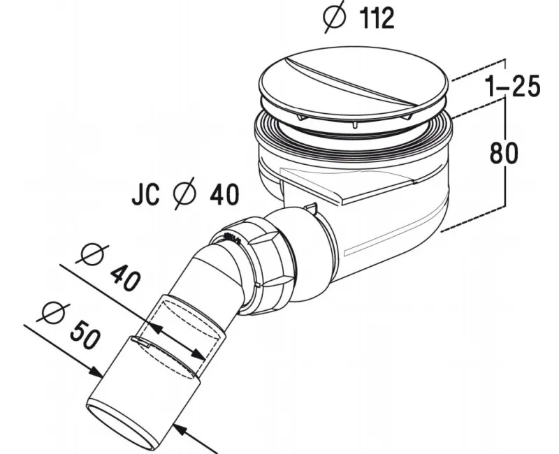 Radaway Dušas sifons D90 Turboflow TB90P