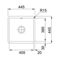 Franke Virtuves izlietne KUBUS 54.5x44.5cm, KBK 110-40,magnolija 126.0735.179