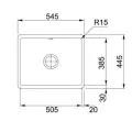 Franke Virtuves izlietne KUBUS 54.5x44.5cm, KBK 110-50,magnolija 126.0735.185