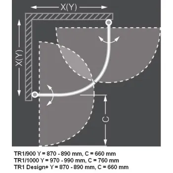Roth Dušas kabīne pusapaļa TR1 1000x1000