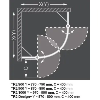 Roth Dušas kabīne pusapaļa TR2 1000x1000