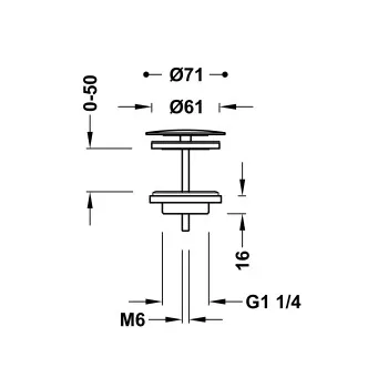 TRES Sifona izplūde 71mm, hroms,134215028