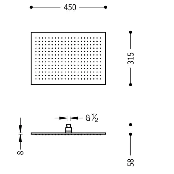 TRES Antilime Dušas galva 45x32 cm, 29963203OM