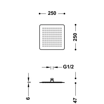TRES INOX Antilime Dušas galva 25x25 cm, 134315004