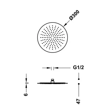TRES INOX Antilime Dušas galva D30cm, 134315005