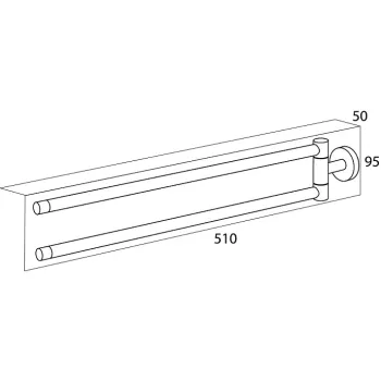 Tiger Boston Divzaru dvieļu turētājs, berzts ner.tērauds