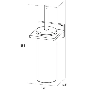 Tiger Safira Tualetes birste ar turētāju, hroms/stikls