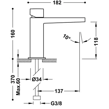 SLIM-TRES Izlietnes jaucējkrāns, 20210302