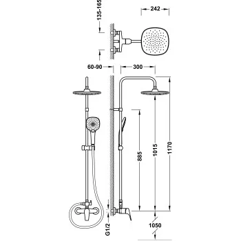 TRES Antilime Dušas galva D31 cm, hroms 29933703
