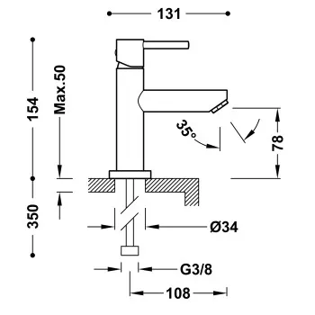 AKC CANIGO-TRES Izlietnes jaucējkrāns, 06260301