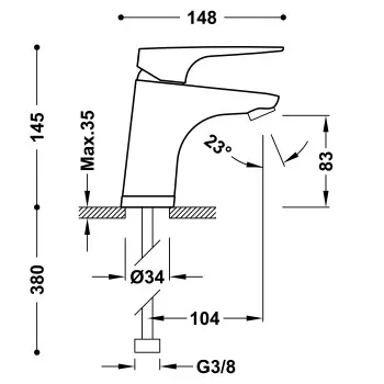 AKC CANIGO-TRES Plus Izlietnes jaucējkrāns, 21810301