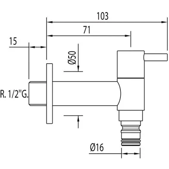 TRES Especial Basic Dārza lodveida ventilis 1/2 ār. vītne, 03450 OUTLET